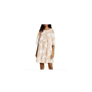 DYVNA Woman’s Floral Silk Dress Peach Orange White‎ Pastel Watercolor Shift SZ 4